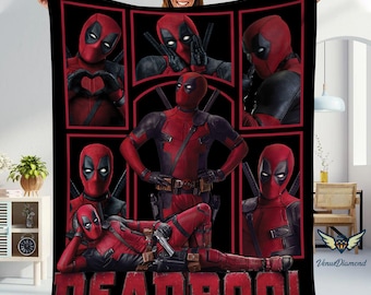 Deadpool Fleece Blanket, Avengers Blanket, Superhero Fan Quilt Blanket, Deadpool Blanket, Deadpool 3, Superhero Blanket for Sofa