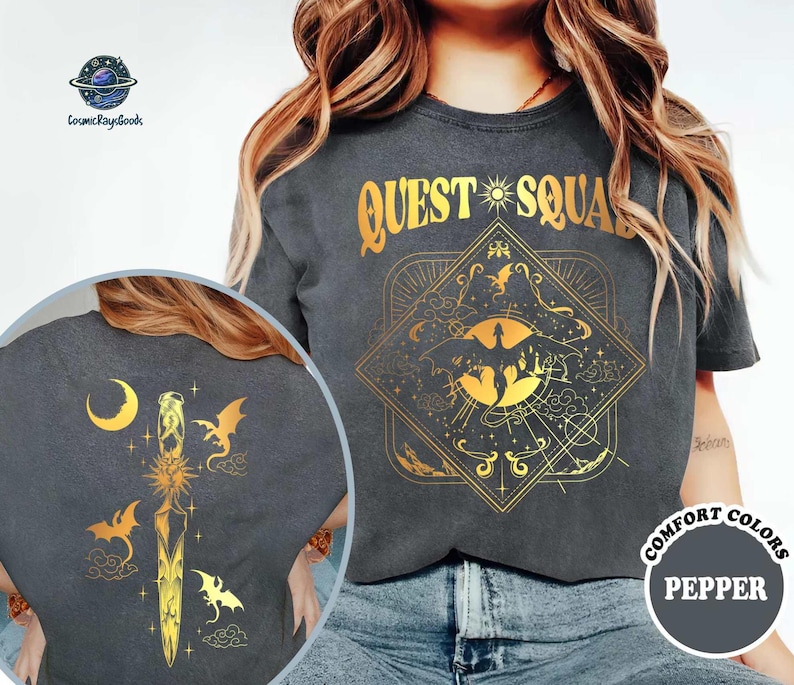 Quest Squad Onyx Storm Shirt, Fourth Wing Shirt, Ridoc Quest Squad Shirt, Onyx Storm, Xaden Riorson, Romantasy Fan Shirt, Dragon Rider Book image 3