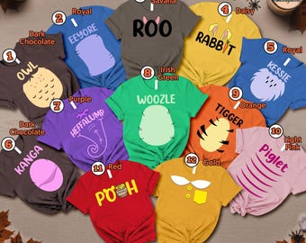 Winnie The Pooh Costume Shirt | Piglet Costume Eeyore Costume Shirt | Tigger Costume Shirt | Pooh Bear Shirt |Family Halloween Costume Shirt