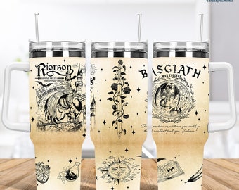 Tumbler Wrap da 40 oz di Xaden Riorson Quarta Ala, Collegio di Guerra di Basgiath, Cavaliere dei Draghi, Violetta Sorrengail, Quadrante dei Cavalieri, Lettore Fantasy
