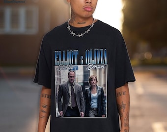Elliot Stabler And Olivia Benson Vintage 90's Bootleg Shirt | Law And Order Shirt | Elliot and Olivia | Law and Order SVU Vintage Shirt