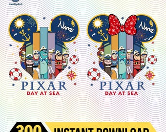 Personalisierte Disneyland Cruise Line Pixar Tag Auf See PNG, Toy Story Inside Out Monsters Inc Kreuzfahrtreise, Disneyland Familienreise PNG Digital