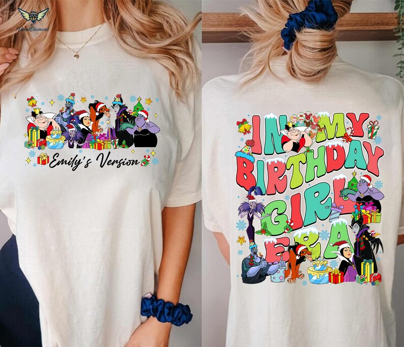 Custom Name in My Birthday Girl Era Villains Shirt, Disneyland Evil