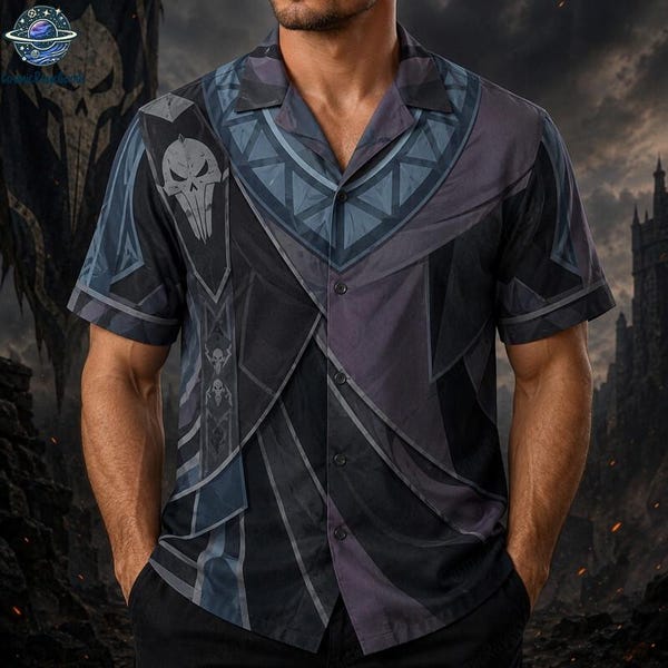 The Hades Costume Hawaii Shirt, Hercules Villain Cosplay Costume Tee, Cartoon Fan Halloween 3D Shirt, Villain Character All Over Print Shirt