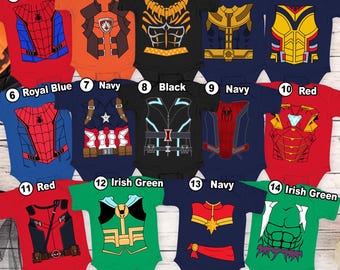Avengers Costume Shirt, Super Heroes Costume T-shirt, Iron Man Spiderman Thor Hulk, Halloween Group Matching Tees, Avengers Group Shirts