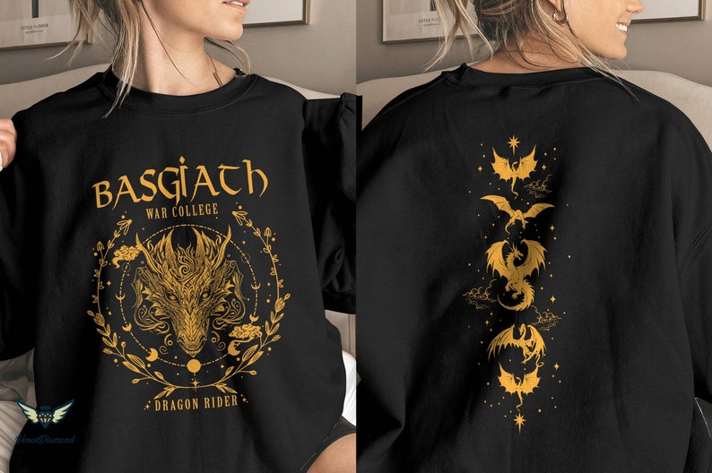 Basgiath War College 2-Sided Sweatshirt, Fourth Wing Shirt, Dragon Rider Shirt, Fourth Wing Sweatshirt Hoodie image 1