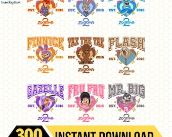 Zootopia Characters PNG Bundle Download, Nick Wilde, Judy Hopps, DisneyTrip Zootopia Png, Zootopia Sublimation Prints, PNG Bundle Download