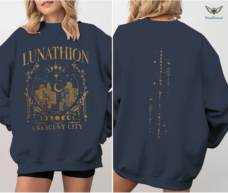 Sudadera Lunathion de Crescent City, tatuaje de Bryce, merchandising de Bryce Quinlan, merchandising de Crescent City SJM, Casa de Tierra y Sangre imagen 2