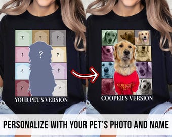 Custom Eras Tour Shirt, Custom Dog Shirt, Personalized Dog Bootleg Shirt, Custom Pet Portrait Shirt, Pet Photo Shirt, Custom Dog's Version