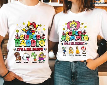 Custom Name Super Mario Daddio Shirt, Super Daddio Shirt, Super Dad Shirt, Gift For Father, Super Mario Shirt, Fathers Day