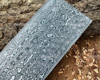 HM Raindrop Damascus stålstång 30 x 5 cm Bush Crafts Verktyg Tillverkning