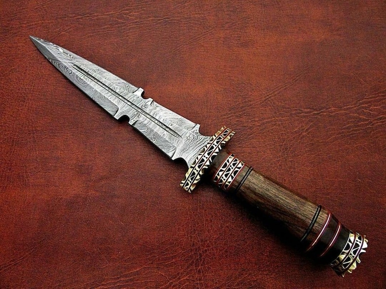 Custom Handmade Damascus Steel Dagger Hunting Knife, Arkansas Toothpick ...