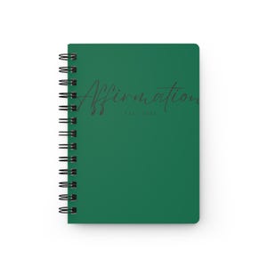 Affirmation Spiral Bound Journal - Motivational Note-Taking, Wellness Planner, Self-Care Diary, Gift for Inspiration