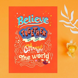 Believe Inspirierende Klassenzimmer Poster, Inspirierende Wandkunst, Lehrer Geschenk, Wachstum Mindset Dekor, A1 A2 Druck