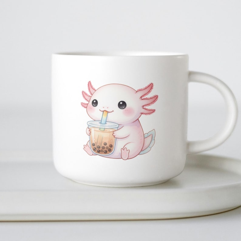 Watercolor Cute Axolotl Clipart Bundle, Kawaii Animal PNG Daily ...