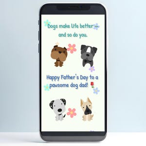 Animated Father's Day eCard for Dog Dad – Cute Dog Video Card – Happy Father's Day from Dogs – Pawsome Digital Greeting for Dog Lovers