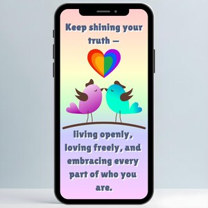 Virtual Pride Month e-card LGBTQ regenboog digitale wenskaart kleurrijke dwergpapegaaien videobericht Instant Download geanimeerde kaart MP4, PNG