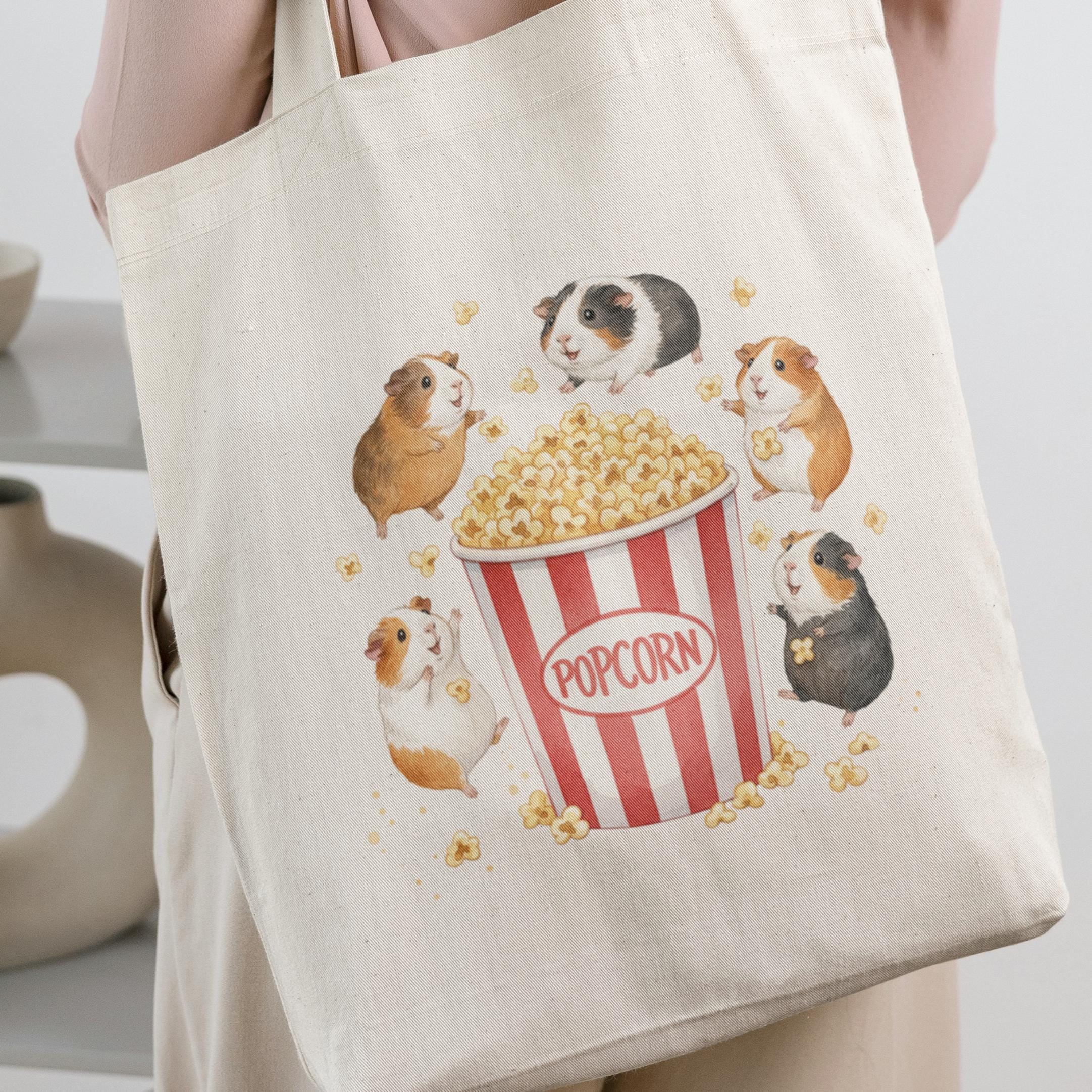Kawaii Guinea Pig Popcorn Clipart Watercolor Small Pet Popcorning PNG 
