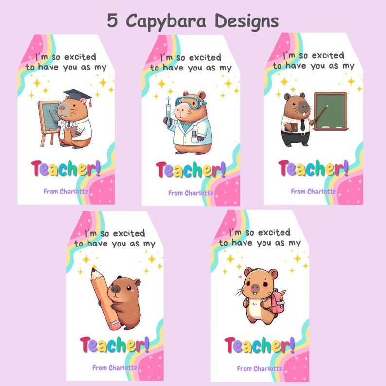 Editable Teacher Gift Tag Template Capybara Teacher Appreciation Tag ...