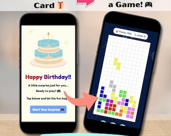 Birthday Game Card, Interactive Digital Birthday Card, Fun Birthday Card for Boys, Happy Birthday Gift for Game Lover, Virtual Game Surprise