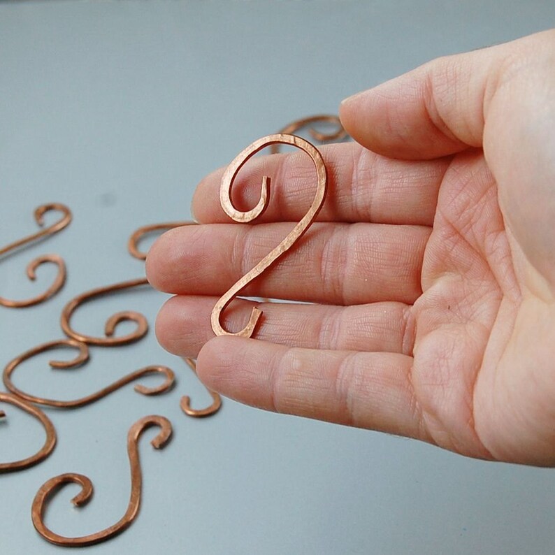 Heavy duty copper ornament hooks set of 12 Etsy