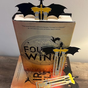 3D Printed Double Dragon Fourth Wing Bookmark with Tairn and Andarna