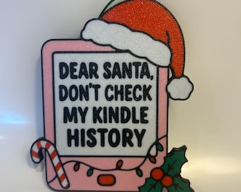 Ornement livresque épicé - Cher Père Noël, ne consultez pas l'historique de mon Kindle. Cadeau lecteur