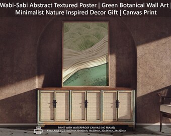 Wabi-Sabi Abstract Textured Poster | Green Botanical Wall Art | Minimalist Nature Inspired Decor Gift | Living Room Bedroom Office