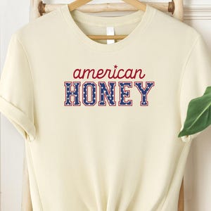 American Honey Shirt, 4th of July Western Tee, Patriotic Country Girl T-Shirt, Southern Summer Outfit, Vintage Americana Cowgirl Clothing