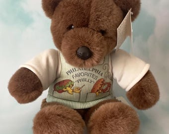 Strawbridge & Clothier Gund 1993 Vintage Philadelphia Favorites Philly Cheesesteak Plush Bear with Tags