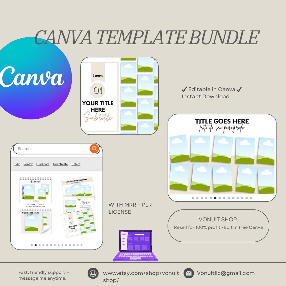 The Digital Resell Blueprint | 160+ Canva Mockup Bundle | MRR PLR ...