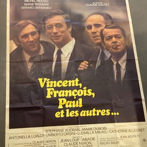 Großes originales Kinoplakat zum Film von Claude Sautet „Vincent, François, Paul und die anderen“