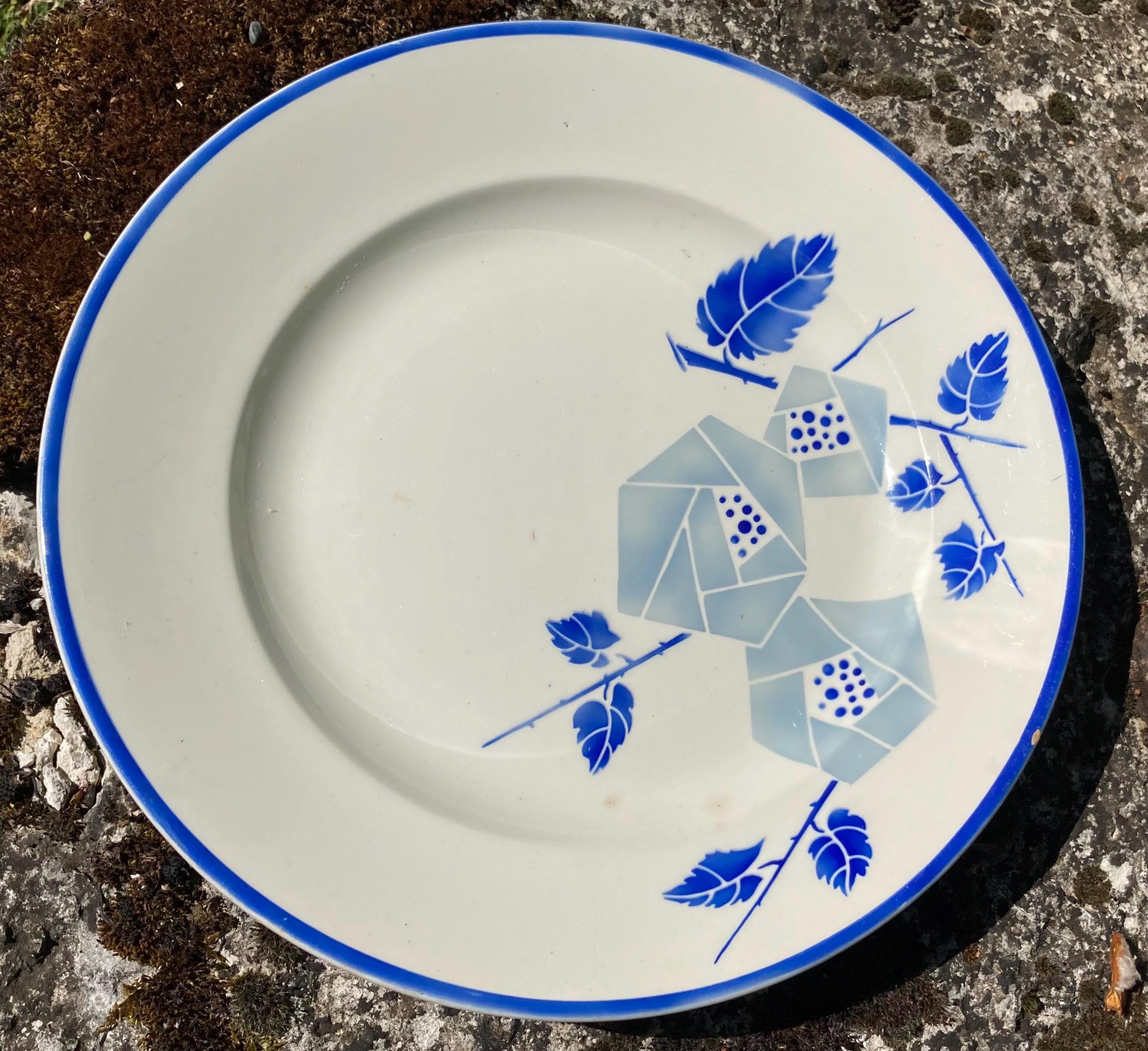 Saucière Ronde Ancienne KG Lunéville - Décor Floral - Porcelaine Française