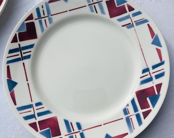 Ensemble de 6 assiettes à dessert modèle “Basque” St Amand années 60/70