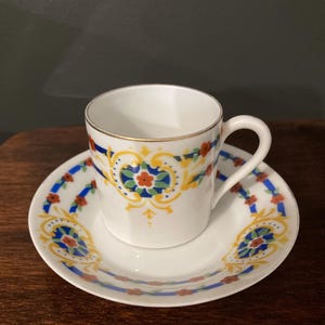 Juego de café de 10 tazas y jarra de leche de porcelana de Limoges vintage, estilo Art Déco