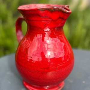 ANCIENNE CARAFE ÉMAILLÉ soufflé à la canne à décor de fleur 29 cm EUR