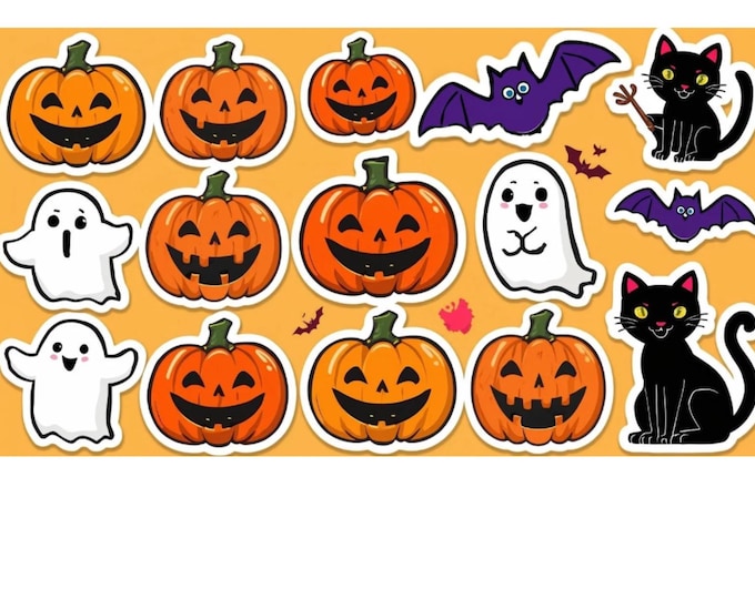 Halloween Stickers PNG and PDF Bundle