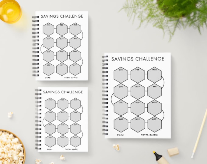 Printable Money Savings Challenge Tracker Blank PDF Template