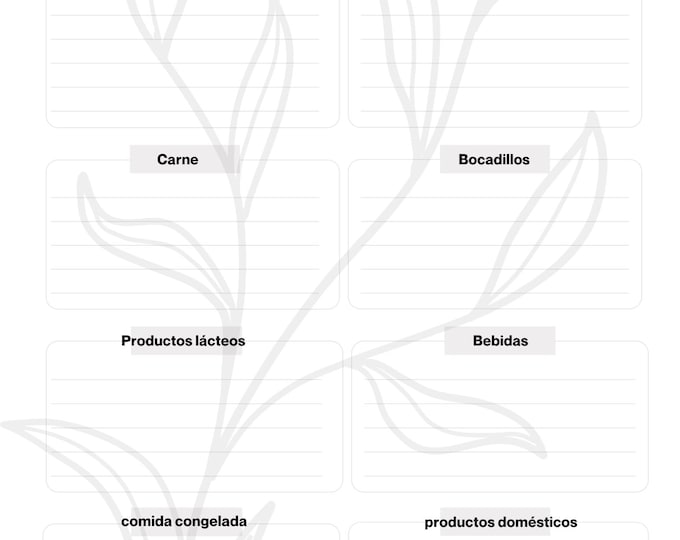 Spanish Grocery List Printable: PDF Shopping Template