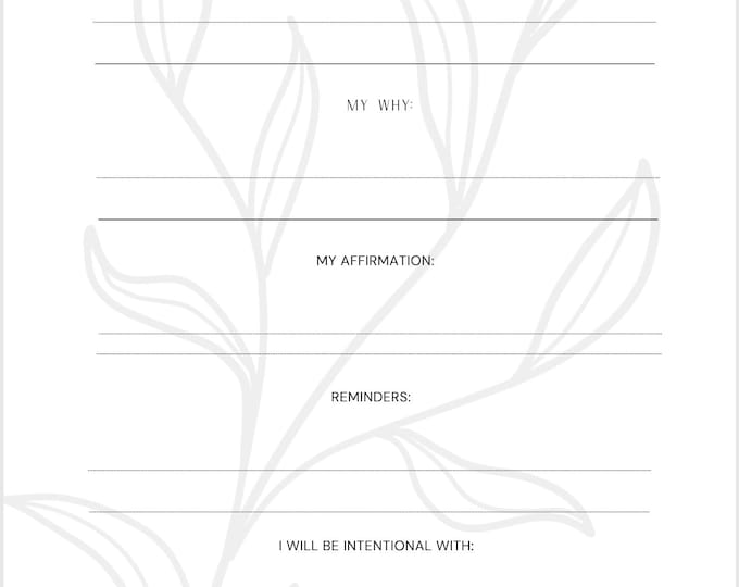 Instantly Printable Daily Gratitude Journal Blank Reminder PDF