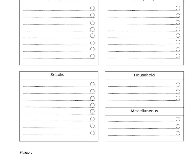 Printable Grocery Shopping List Template (A4/US Letter)