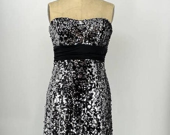 Speechless Black Sequin Strapless Cut-Out Maxi Dress X-Large XL