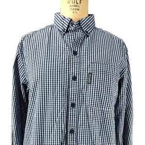 Columbia Blue Check Long Sleeve Button Down Cotton Casual Shirt Size S