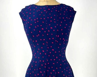 Elle Fit & Flare Blue with Pink Polka Dot Dress Size XS Xtra Small