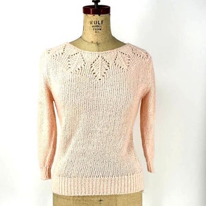 Vintage OHI Pink Long Sleeve Pullover 100% Acrylic Knit Sweater Medium M