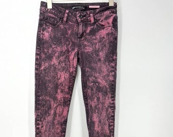Ripped Skinny Jeans Pink Tie Dye to Fit 