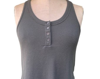 Wild Fable Khaki Green Waffle Texture Tank Top Size M