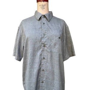 George Men&#39;s Green Plaid Casual Button Front Shirt L
