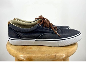 Sperry Top Sider Chambray Lace Up Sneaker Shoes 13