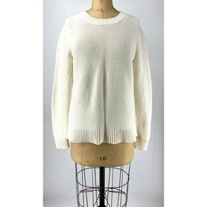 J. Crew Mercantile White Tight Knit Crew Neck Sweater Top M